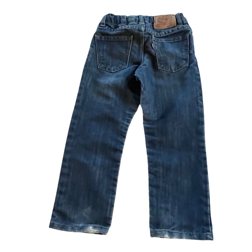 Levis Boys 4 Regular 511 Slim Fit Adjustable Waist Blue Denim Jeans - Picture 2 of 11